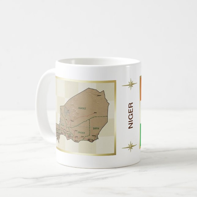 Mug Drapeau + Carte du Niger (Devant gauche)