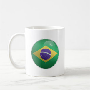 Mug Drapeau Cercle Brillant Brésil 