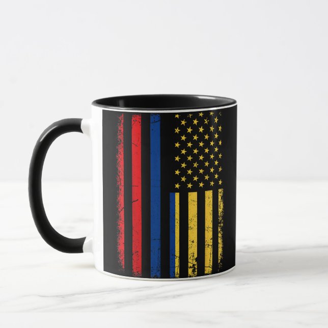 Mug Drapeau Colombien Américain Racines Colombie A (Gauche)