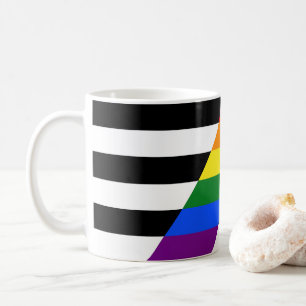Mug Drapeau d'allié straight de SlipperyJoe, arc-en-ci