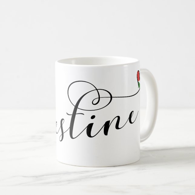 Mug Drapeau de coeur de Palestine, Palestinien (Devant droit)