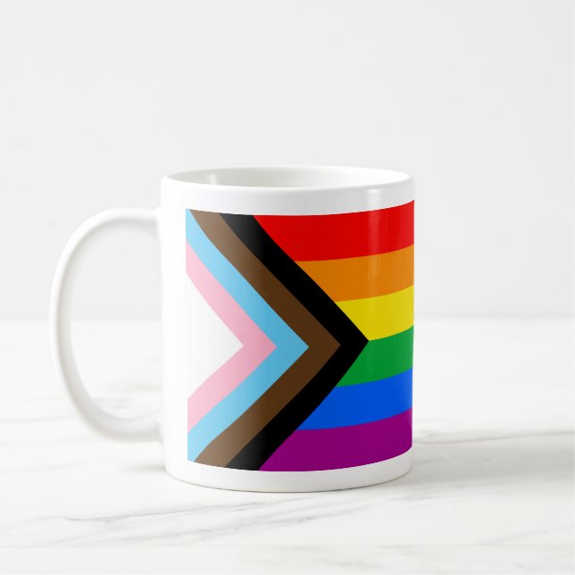 Mug Drapeau de fierté de progrès LGBTQ+ (Gauche)