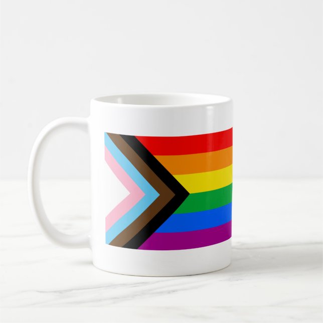 Mug Drapeau de fierté de progrès LGBTQ+ (Gauche)