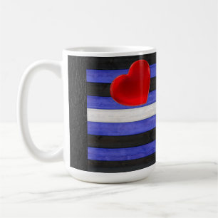 Mug Drapeau de fierté en cuir SlipperyJoe's noir bleu 