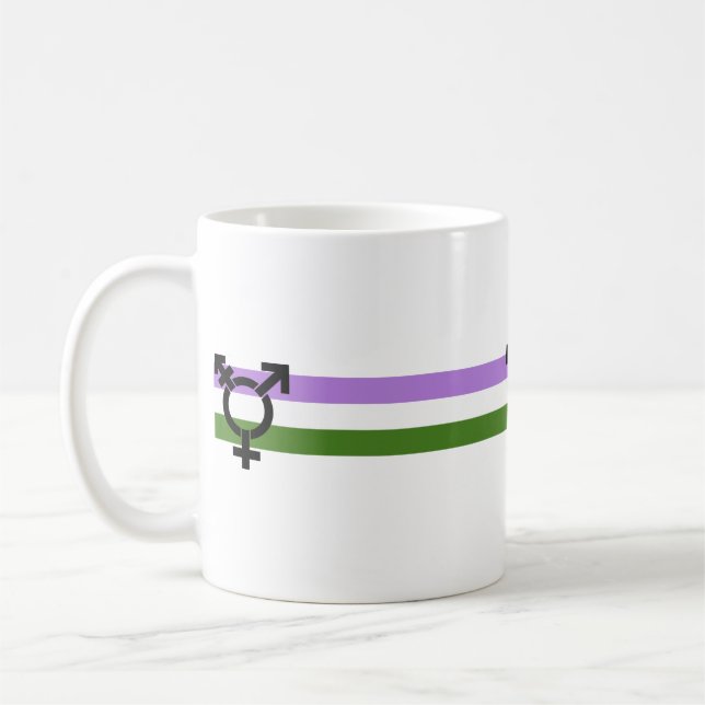 Mug Drapeau de fierté genderqueer (Gauche)