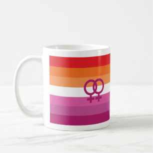 Mug Drapeau de fierté lesbienne WLW (Coucher de soleil