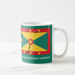 Mug DRAPEAU DE GRENADA   Écriture   VERT Patriotique