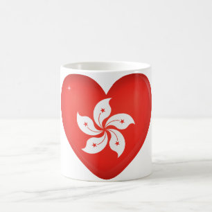 Mug Drapeau de Hong Kong en forme de cœur