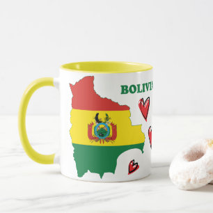 Mug Drapeau De La Bolivie Sur La Carte Du Pays