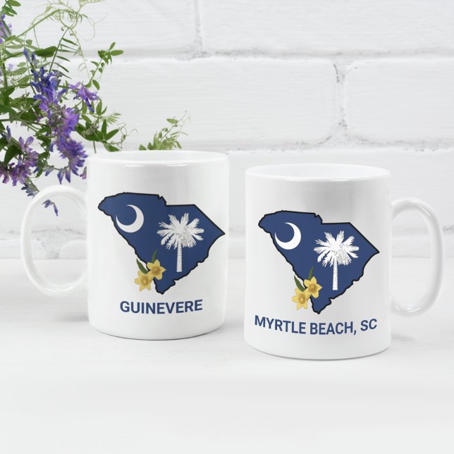 Mug Drapeau de la Caroline du Sud Fleur de l'État Jess (Créateur téléchargé)