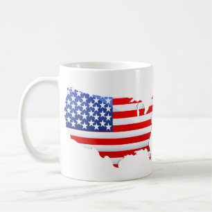 Mug Drapeau de la carte patriotique des USA