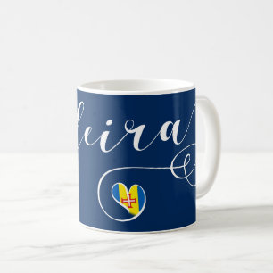 Mug Drapeau de la Madère de coeur, j'aime la Madère,
