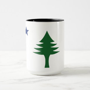 Mug Drapeau de l'État du Maine avec pin et étoile 1901