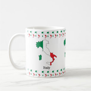 Mug Drapeau de l'Italie dans sa carte - Collection de 