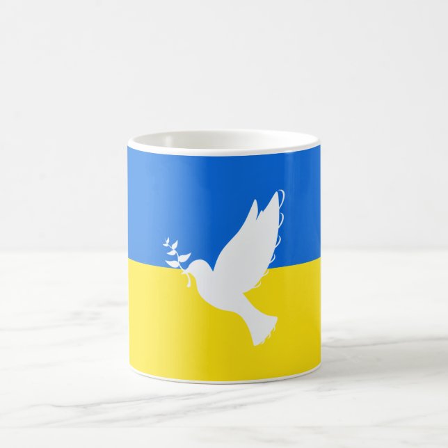 Mug Drapeau de l'Ukraine - La colombe de la paix - Lib (Centre)