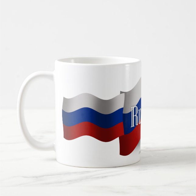 Mug Drapeau de ondulation de la Russie (Gauche)