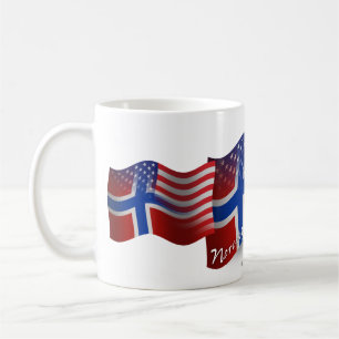 Mug Drapeau de ondulation Norvégien-Américain