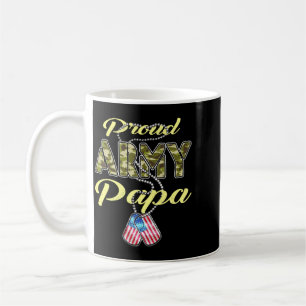 Mug Drapeau de Papa de l'Armée fière Camo Dog Tags Fie