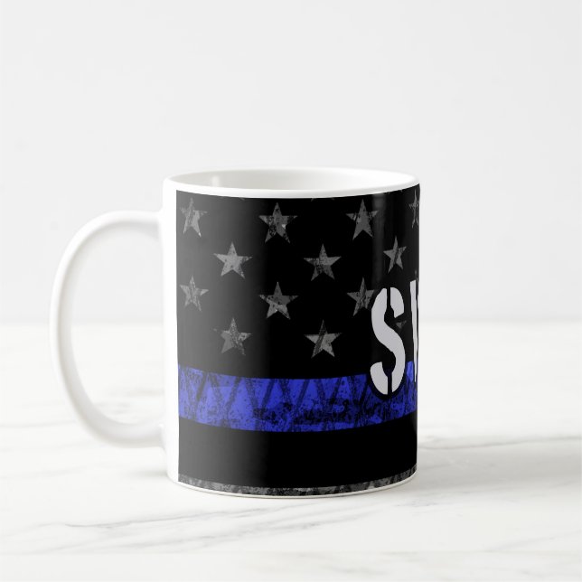 Mug Drapeau de police SWAT en état de détresse (Gauche)
