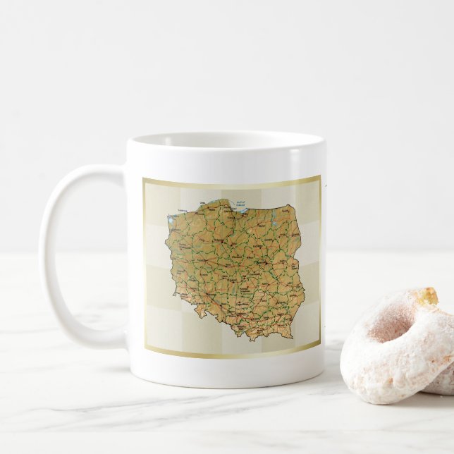 Mug Drapeau de Pologne + Musique de carte (Avec donut)