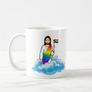 Mug Drapeau de progrès Jésus arc-en-ciel