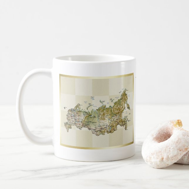 Mug Drapeau de Russie + Musique de carte (Avec donut)