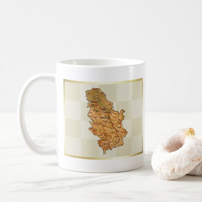 Mug Drapeau de Serbie + Musique de la carte (Avec donut)
