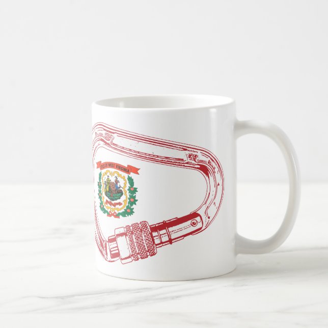Mug Drapeau de Virginie-Occidentale Escalade carabiner (Droite)