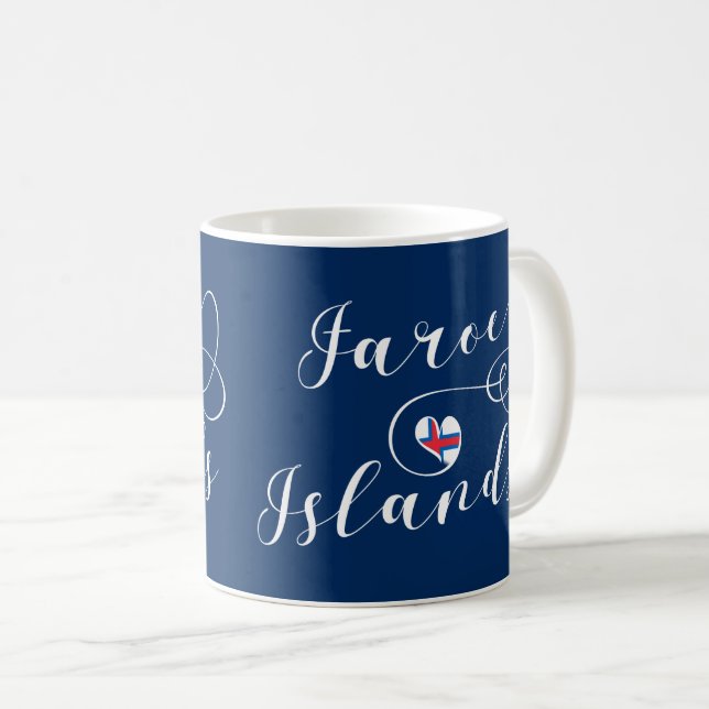 Mug Drapeau des Îles Féroé du Coeur, Îles Féroé, (Devant droit)
