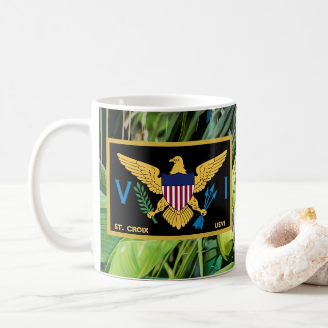 Mug Drapeau des îles Vierges américaines St. Croix USV (Avec donut)