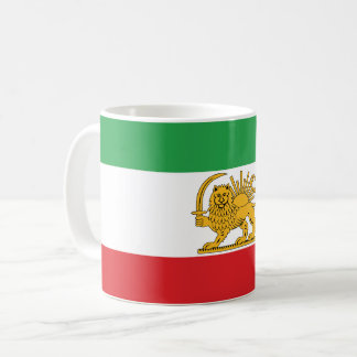 Mug Drapeau d'Iran Lion Et Soleil Shah d'Iran Drapeau