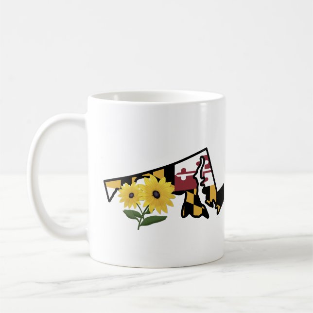 Mug Drapeau du Maryland avec fleur d'État Black Eyed S (Gauche)