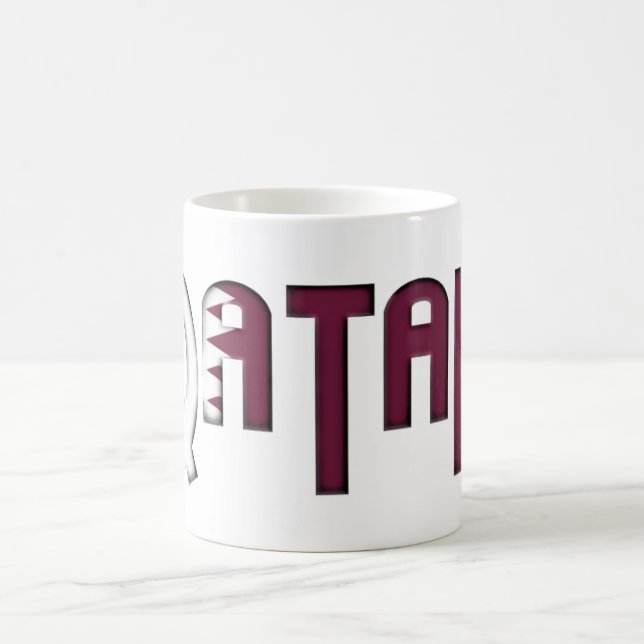 Mug Drapeau du Qatar de la typographie (Centre)