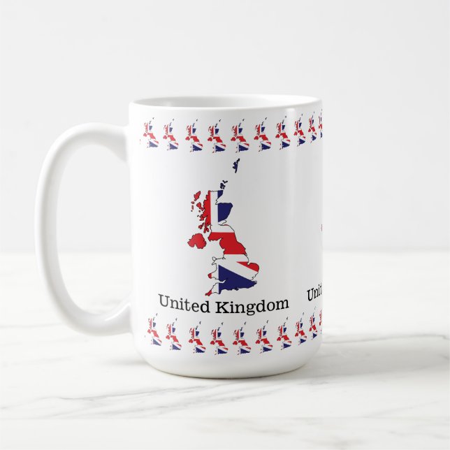 Mug Drapeau du Royaume-Uni à l'intérieur d'une carte - (Gauche)
