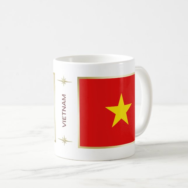 Mug Drapeau du Vietnam + Musique de carte (Devant droit)