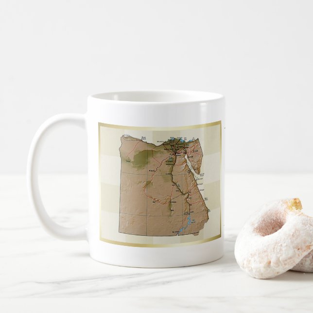 Mug Drapeau égyptien + Musique de carte (Avec donut)