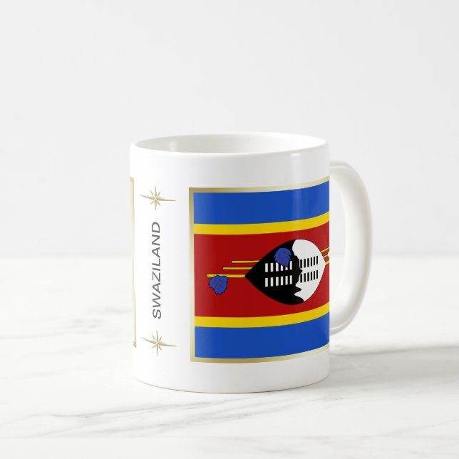 Mug Drapeau Eswatini + Musique Carte (Devant droit)