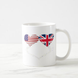 Mug Drapeau et bande de téléimprimeur de coeurs du R