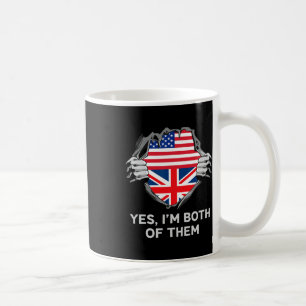 Mug Drapeau États-Unis Angleterre Homme Moitié América
