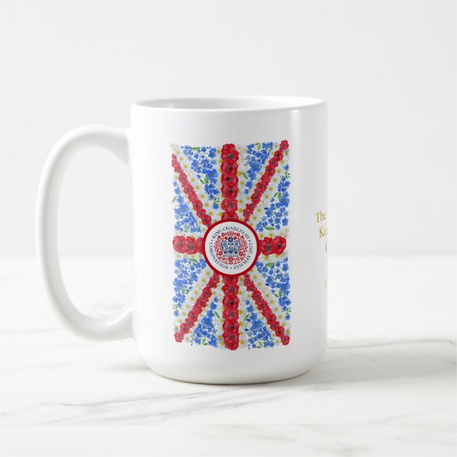 Mug Drapeau Floral britannique sur mesure King Charles (Gauche)