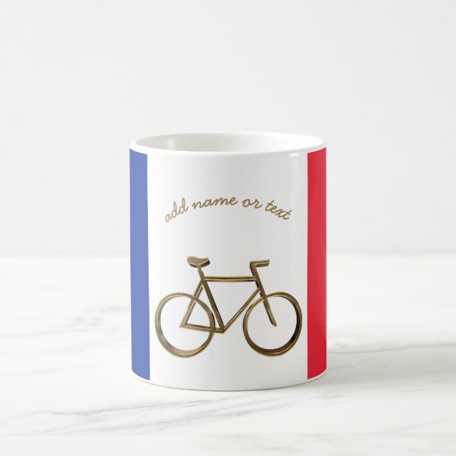 Mug Drapeau Français Golden Vélo Cycliste cycliste (Centre)