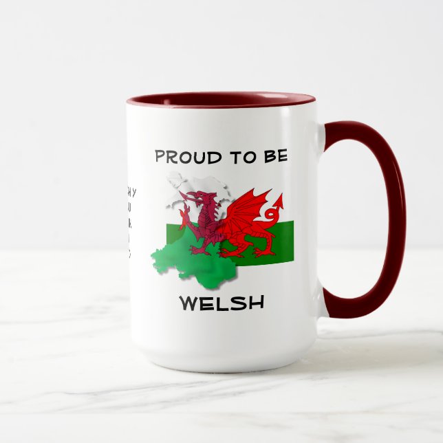 Mug DRAPEAU gallois DE WALES Dragon rouge (Droite)