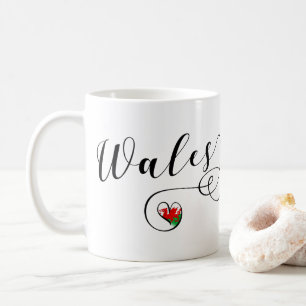 Mug Drapeau Gallois En Coeur, Pays De Galles