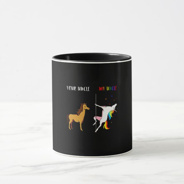 Mug Drapeau Gay pride LGBT Rainbow Cadeau personnalisé (Centre)