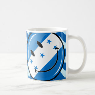 Mug Drapeau hondurien de sourire de rond brillant