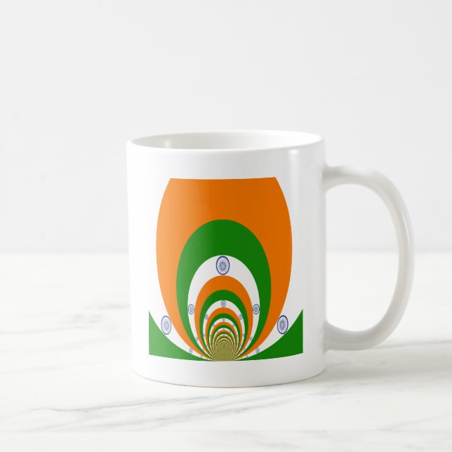 Mug Drapeau indien Kaleidoscope : Unité et patriotisme (Droite)