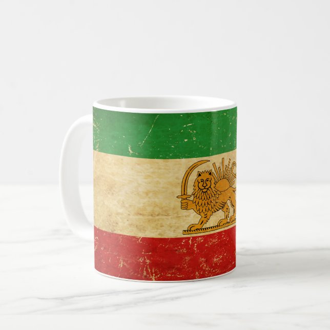 Mug Drapeau Iran Lion et Sun Shah d'Iran (Devant gauche)