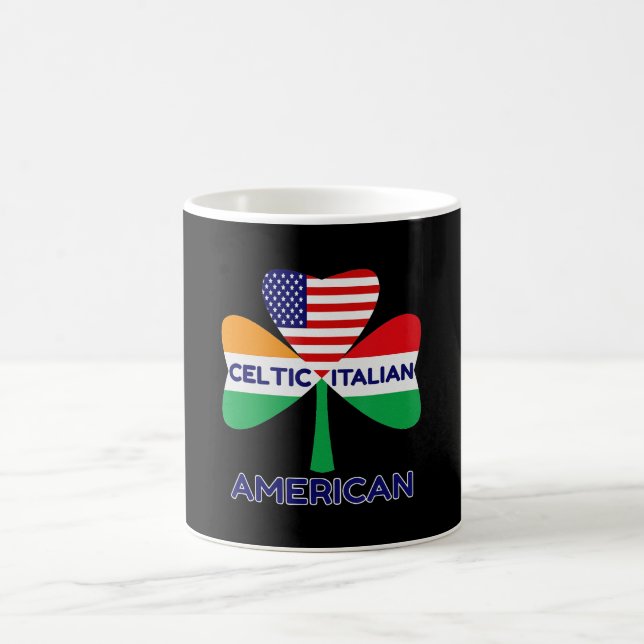 Mug Drapeau Irlandais Italien Américain Et Shamrock Ce (Centre)