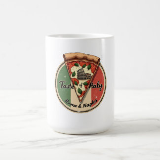 Mug Drapeau italien avec Vintage Rome & Naples Pizza