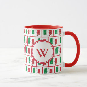 Mug DRAPEAU ITALIEN   Monogramme rouge